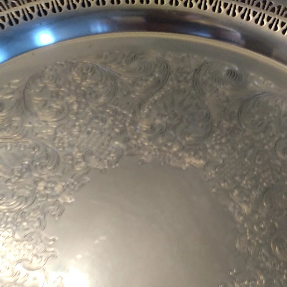Vintage Silver Plated 15" Tray - Picture 6 of 9